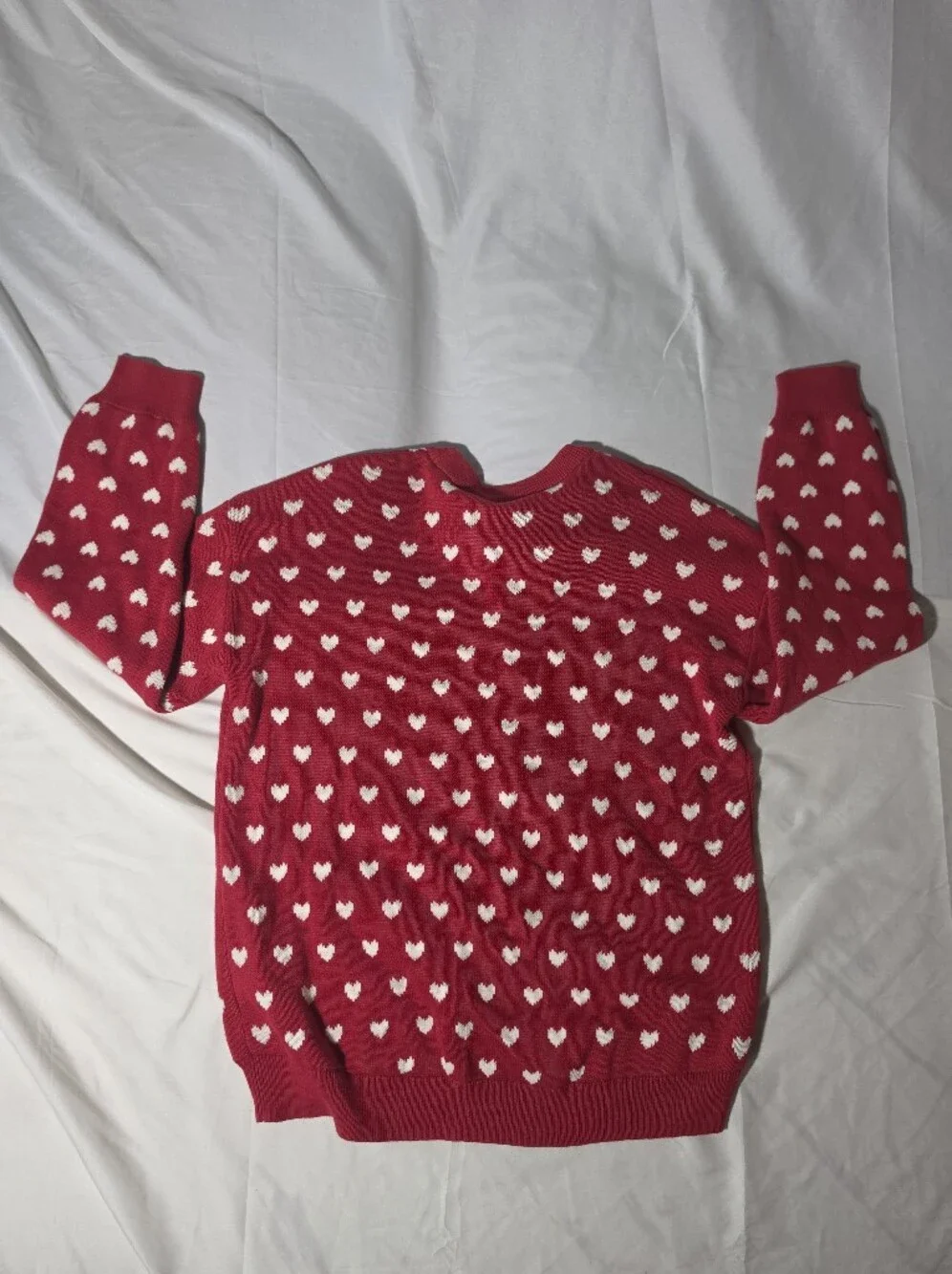 Kids Valentine Heart Knit Crewneck Sweater